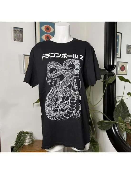 Dragon Ball Z black Shenron Outline Tee Size L New with tag - Picture 1 of 4
